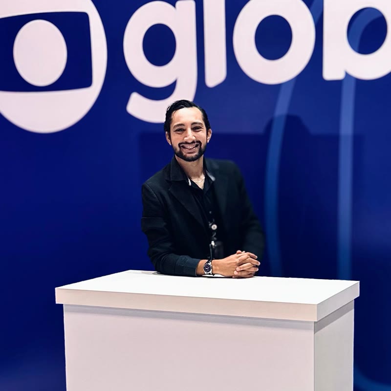 Jhonattan no estúdio da Globo